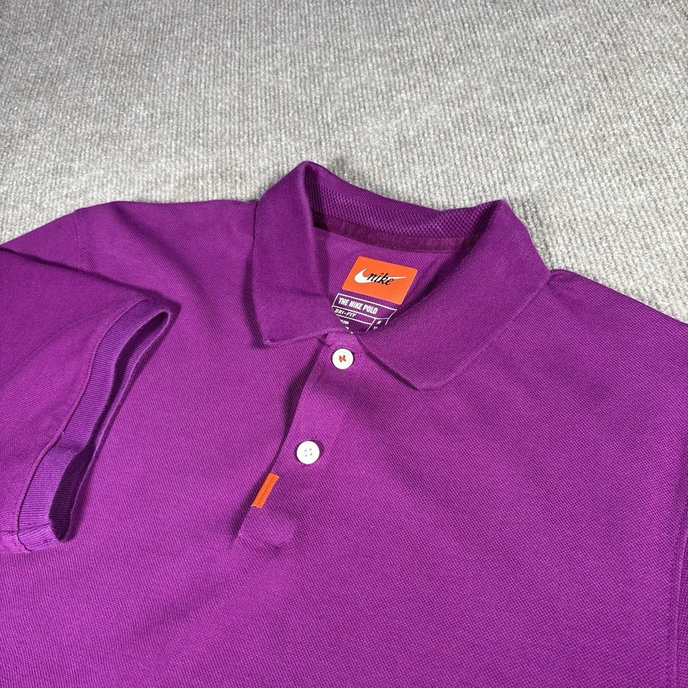 Nike The Nike Polo Shirt Mens M Short Sleeve Purple Dri Fit Knit Golf